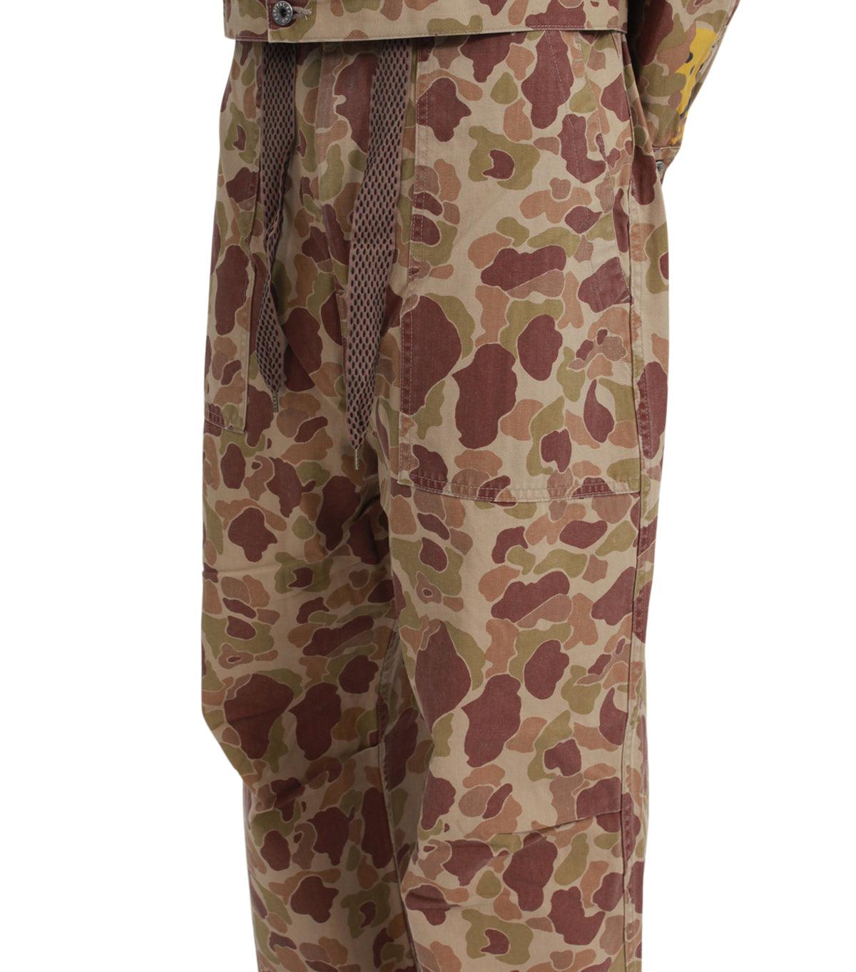 Kapital Herringbone Happy Peek-A-Boo Camo Easy Pants Beige | SOMEWHERE