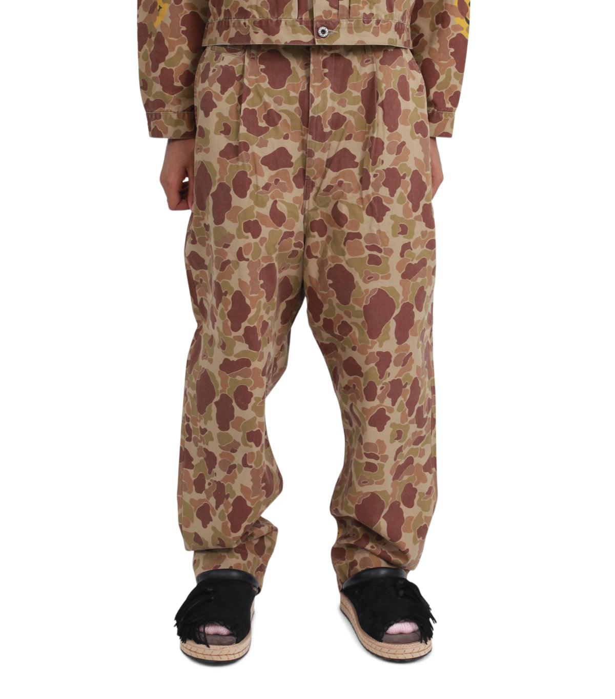 Kapital Herringbone Happy Peek-A-Boo Camo Nime Pants Beige | SOMEWHERE