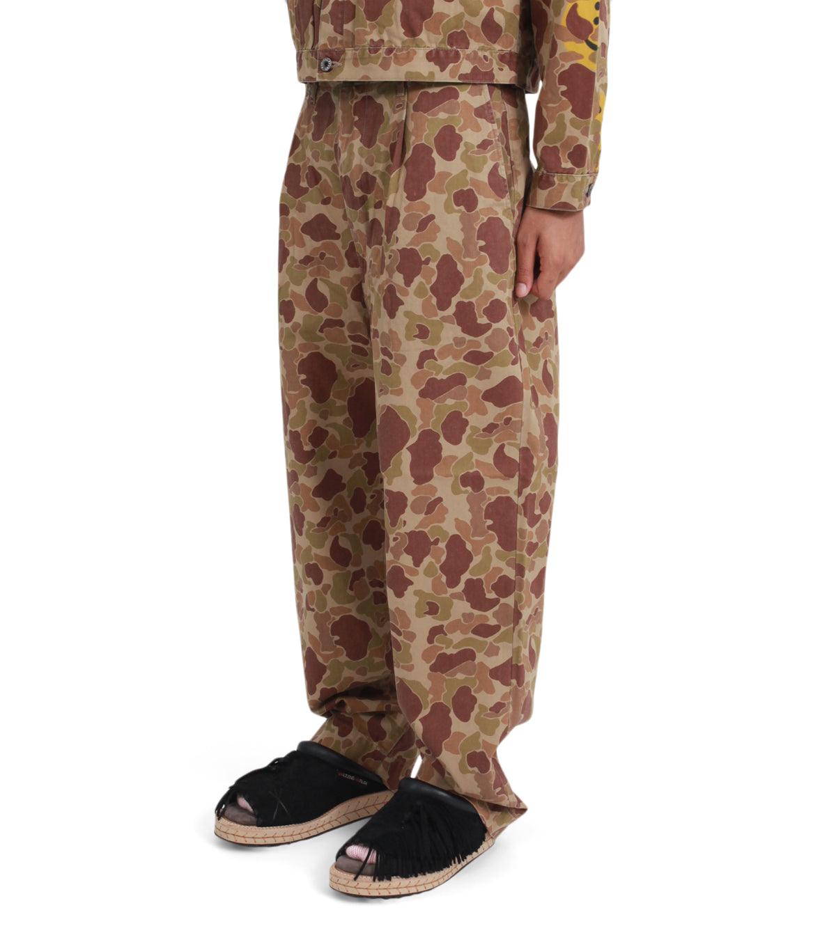 Kapital Herringbone Happy Peek-A-Boo Camo Nime Pants Beige | SOMEWHERE