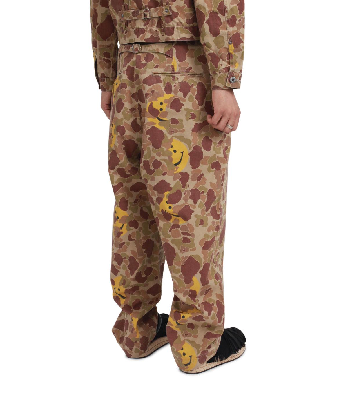 Kapital Herringbone Happy Peek-A-Boo Camo Nime Pants Beige | SOMEWHERE