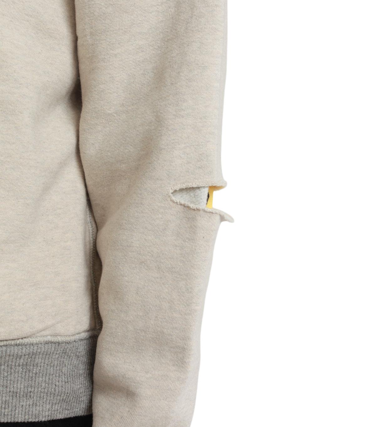 Kapital Top Sweater Knit Reversible Elbow-Rip Sweater Coneybowy Ecru Grey | SOMEWHERE