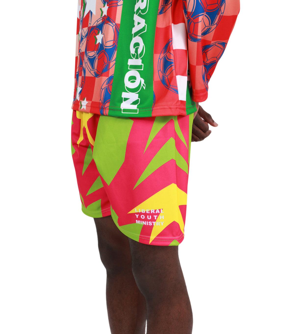 Liberal Youth Ministry Printed Football Shorts Green | SOMEWHERE
