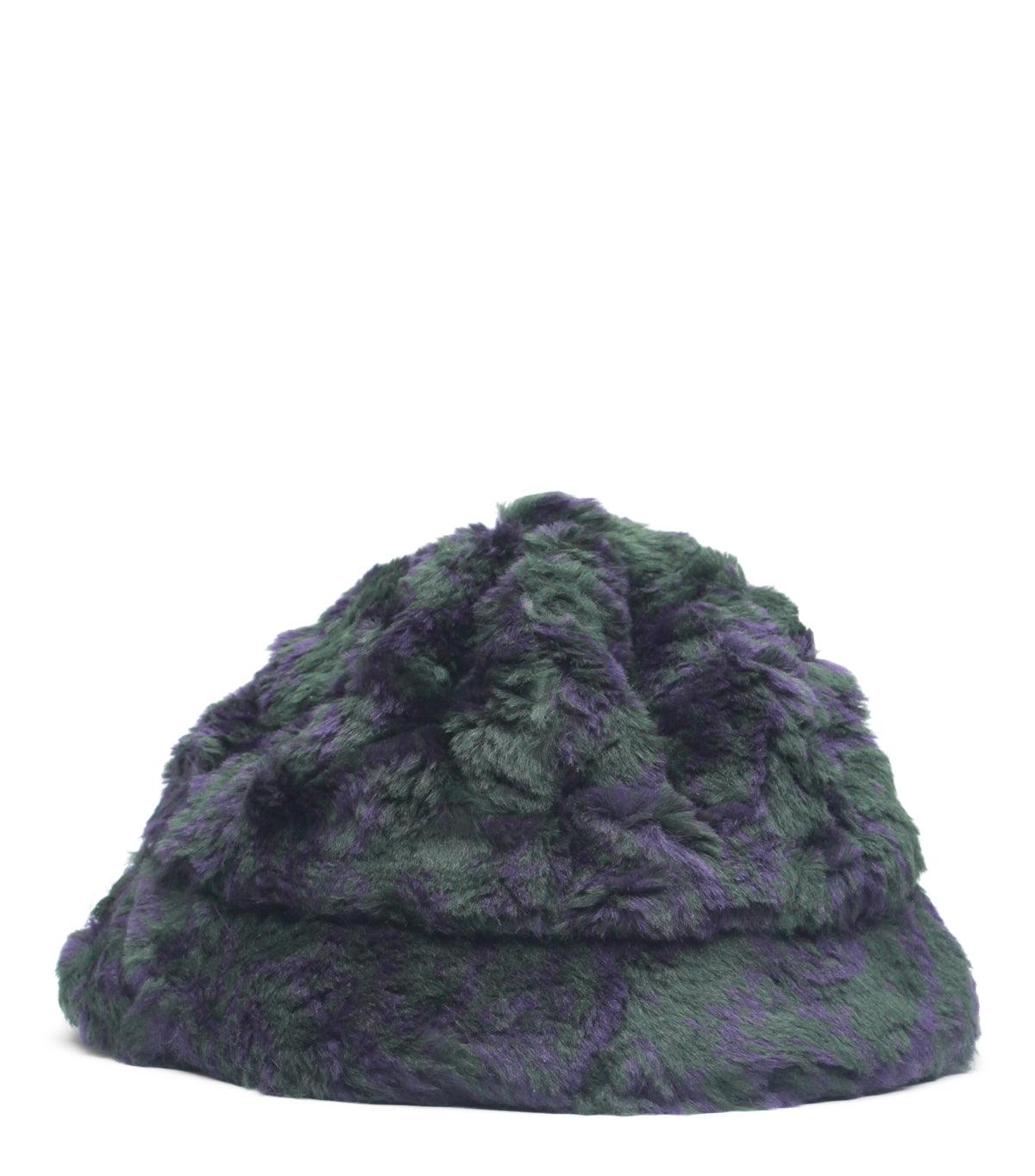 Needles Bermuda Hat Acrylic Fur Green Purple | SOMEWHERE