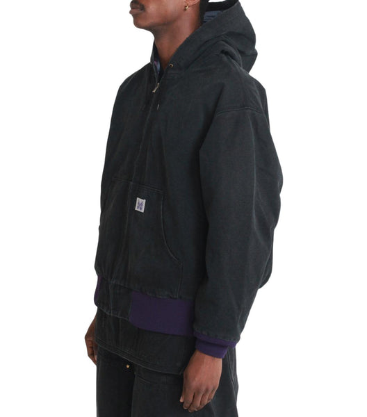 Needles Zipped Hooded Work Jacket Black