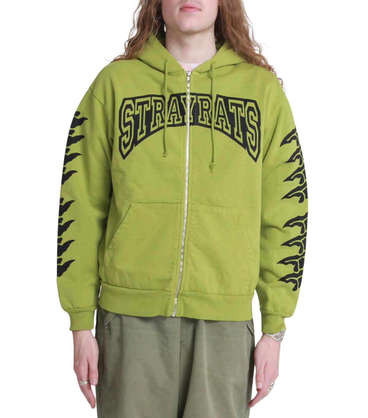 Stray Rats Exo Zip Up Sweatshirt Lime