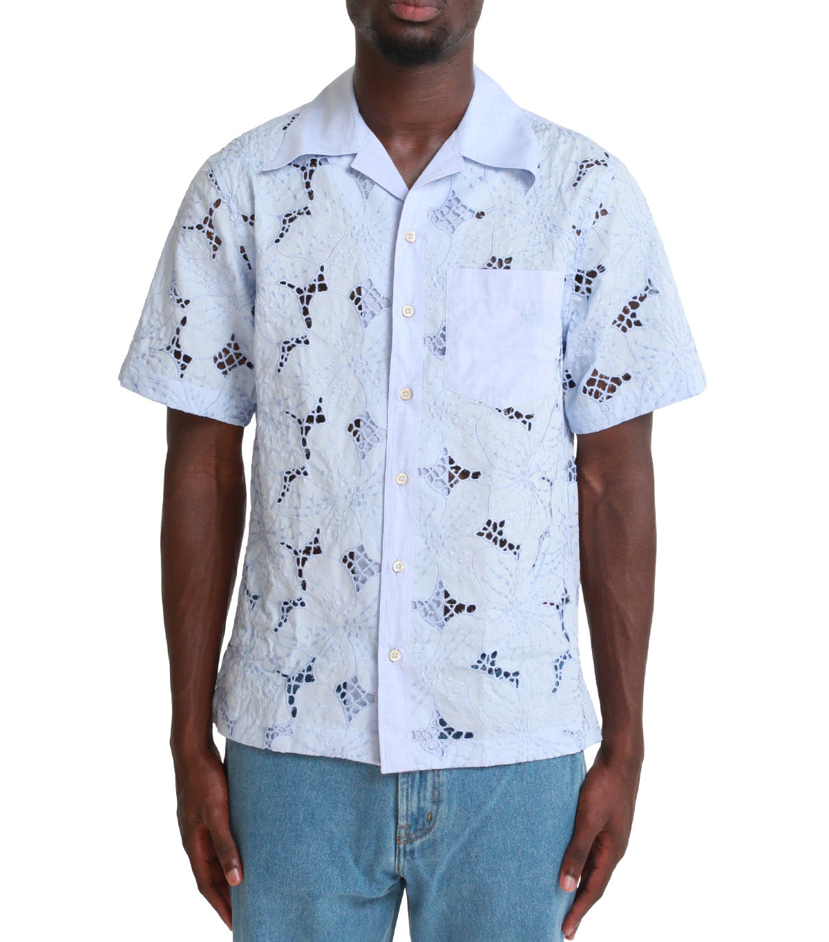 Wales Bonner Highlife Bowling Shirt Light Blue