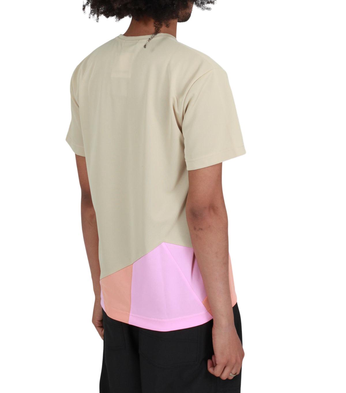 CdG Homme Plus Asymmetrical T-Shirt Tan Multi | SOMEWHERE