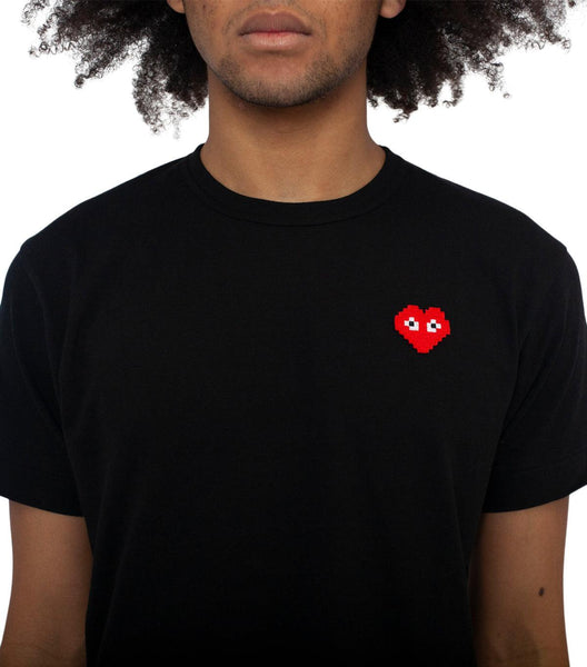 CdG PLAY Invader Heart T-Shirt Black | SOMEWHERE