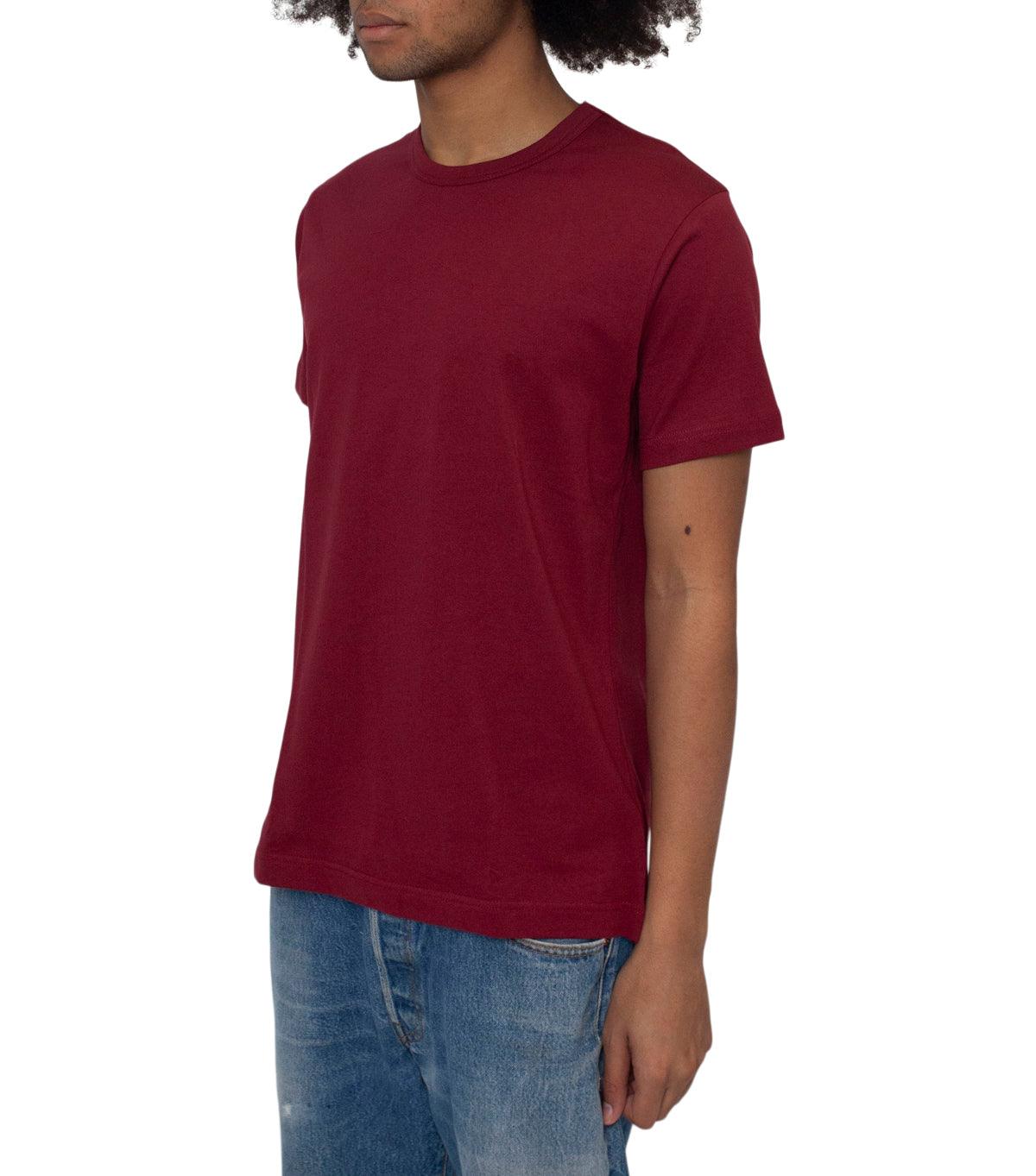 CdG SHIRT Rear Logo T-Shirt Burgundy | SOMEWHERE