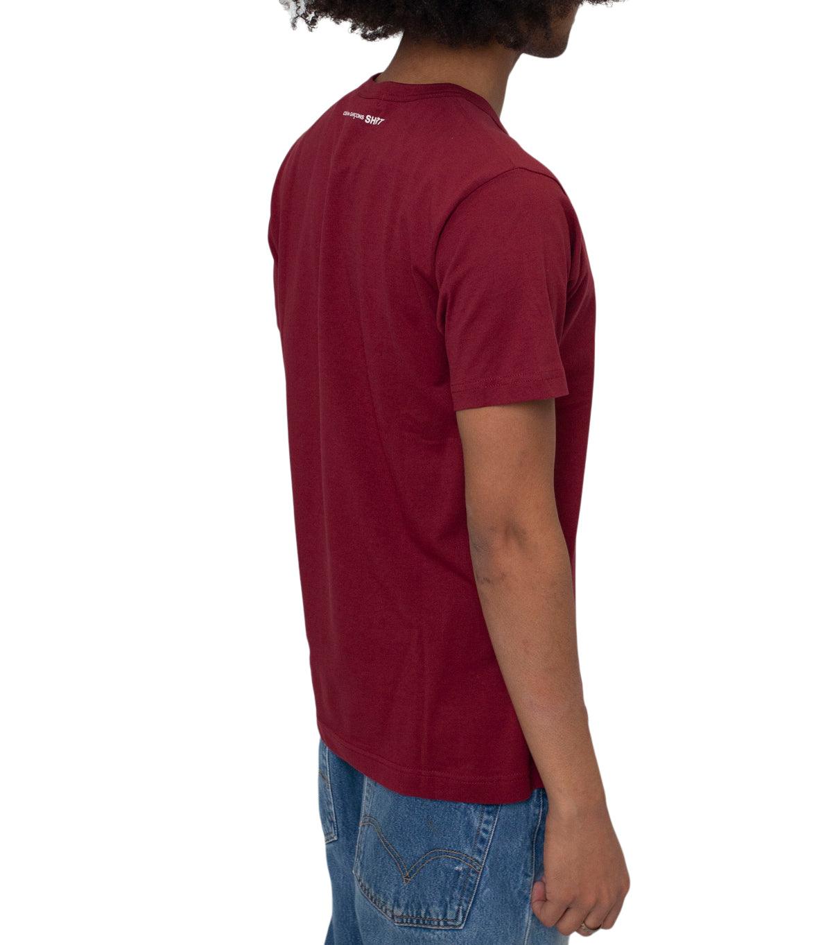 CdG SHIRT Rear Logo T-Shirt Burgundy | SOMEWHERE