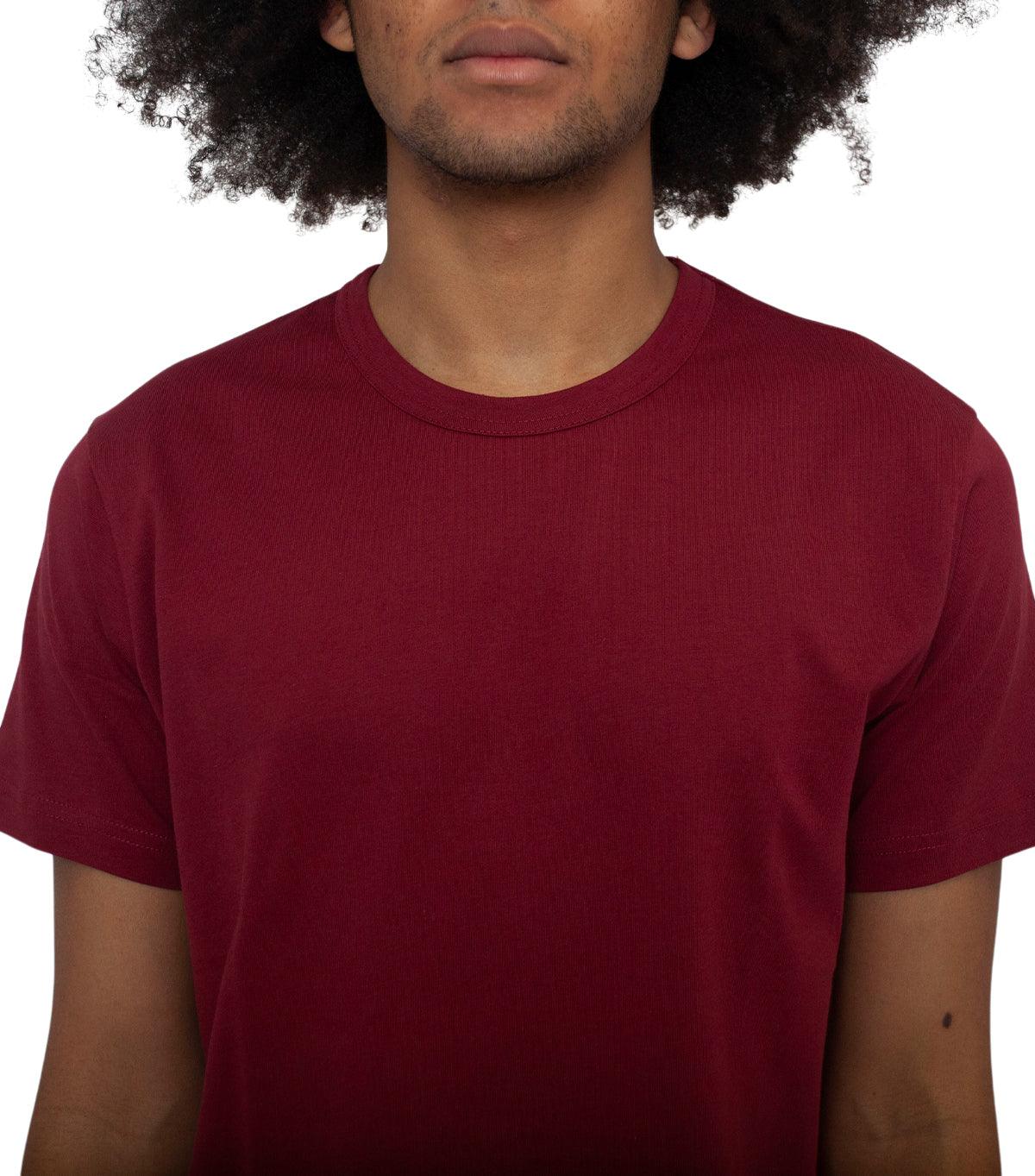 CdG SHIRT Rear Logo T-Shirt Burgundy | SOMEWHERE