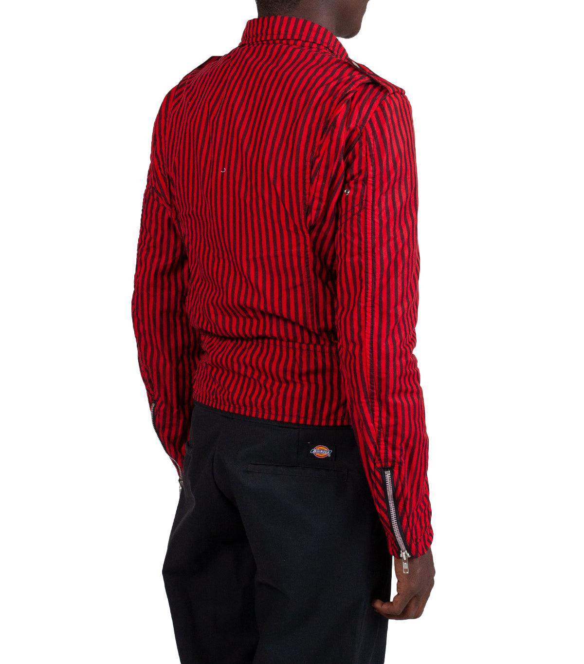 CdG SHIRT Striped Woven Jacket Red | SOMEWHERE