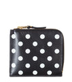 CdG Wallet Dots Printed Leather Line Black | SOMEWHERE