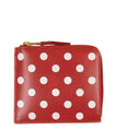 CdG Wallet Dots Printed Leather Line Red | SOMEWHERE