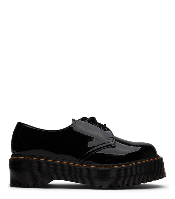 Martens 1461 Quad Patent Leather Platform Oxford Black