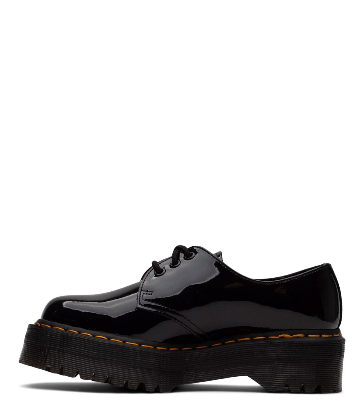 Dr. Martens 1461 Quad Patent Leather Platform Oxford Black | SOMEWHERE