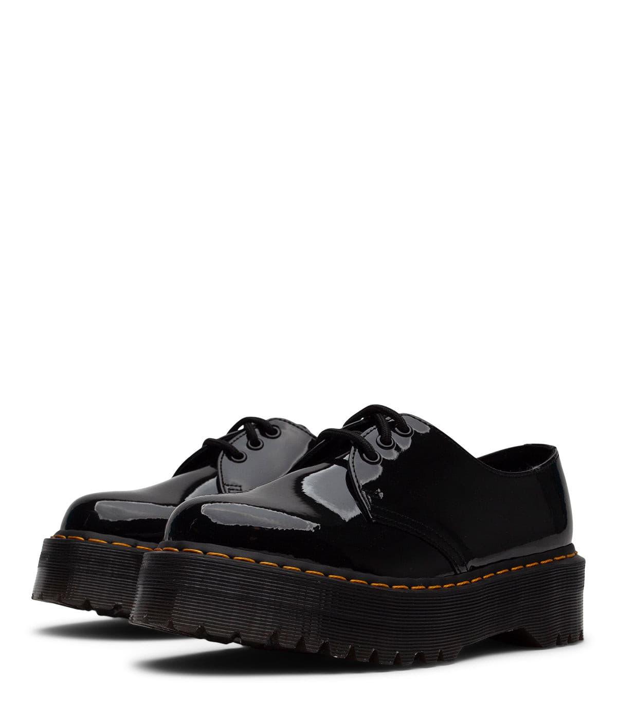 Dr. Martens 1461 Quad Patent Leather Platform Oxford Black | SOMEWHERE