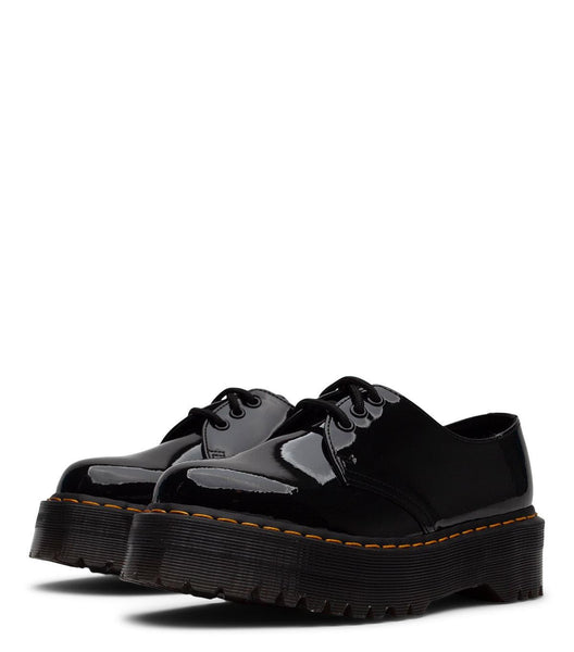 Dr.Martens 1461QUAD PATENT UK5 箱有り Dr. Martens 1461 Quad Patent Leather Platform Oxford Black
