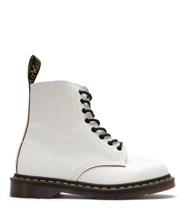 Vintage Dr Doc Martens 11622 1460 White Leather Combat Womens Boots Sz UK 7 US 9 Dr Martens *vintage* Made in England, White Boots 1460 / 8  main image 4