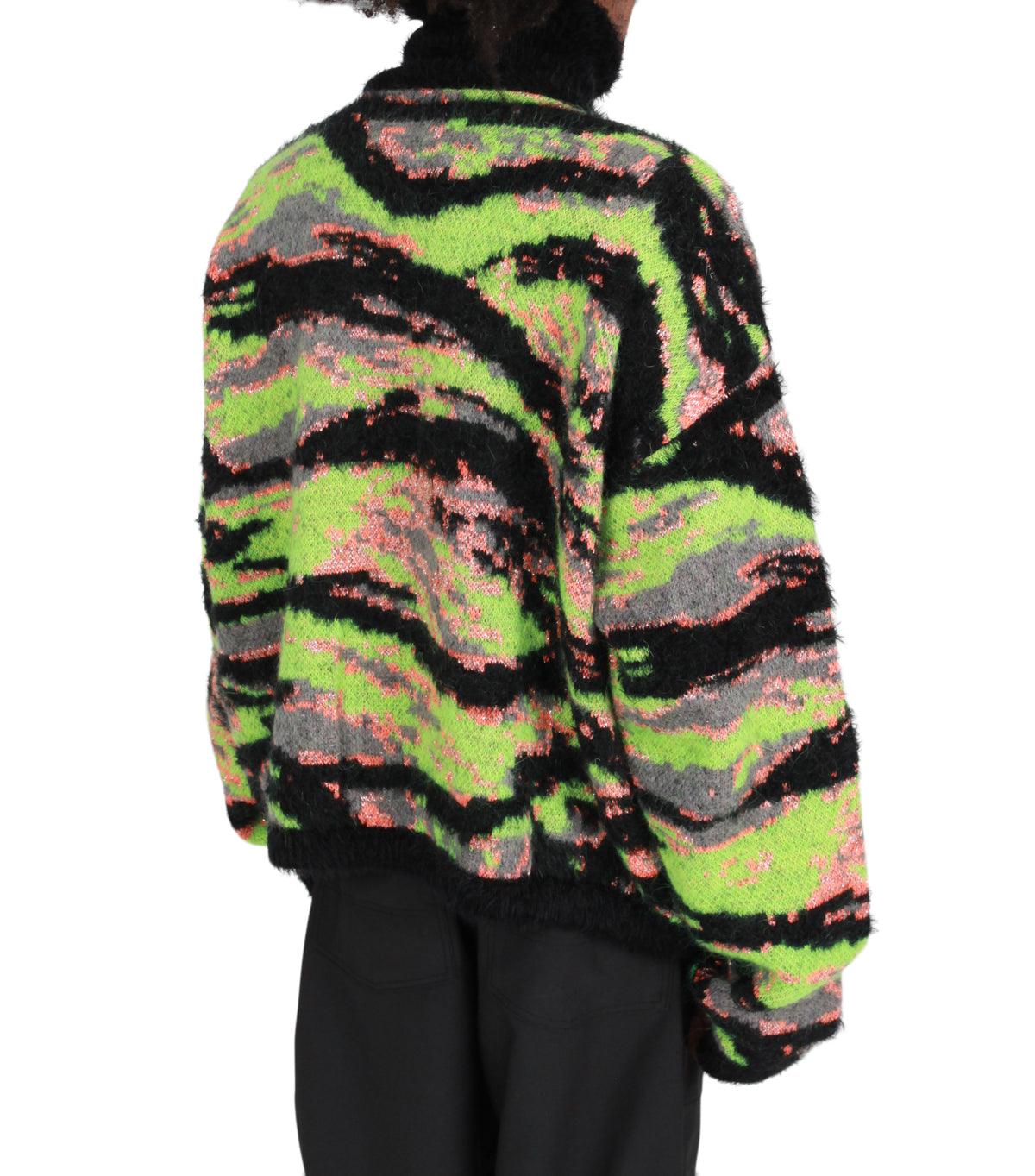 ERL Jacquard Tiger Sweater Green | SOMEWHERE