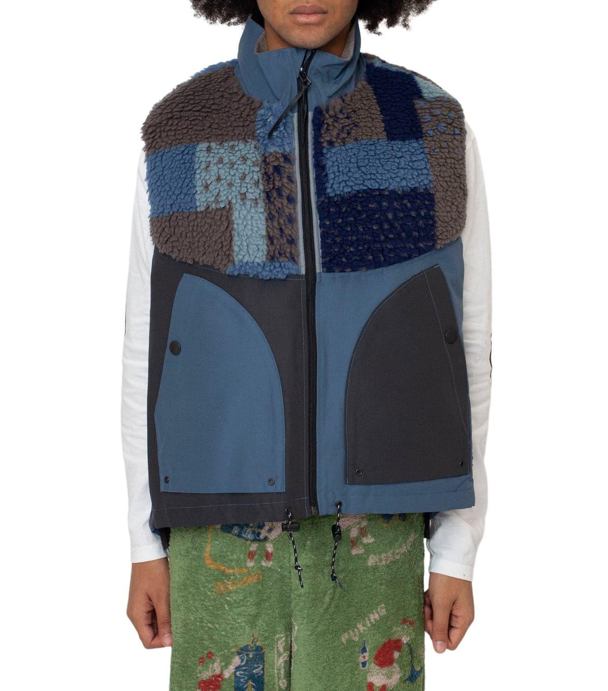 Kapital 60/40 Cloth X Tugihagi Fleece Hutte Vest Navy | SOMEWHERE