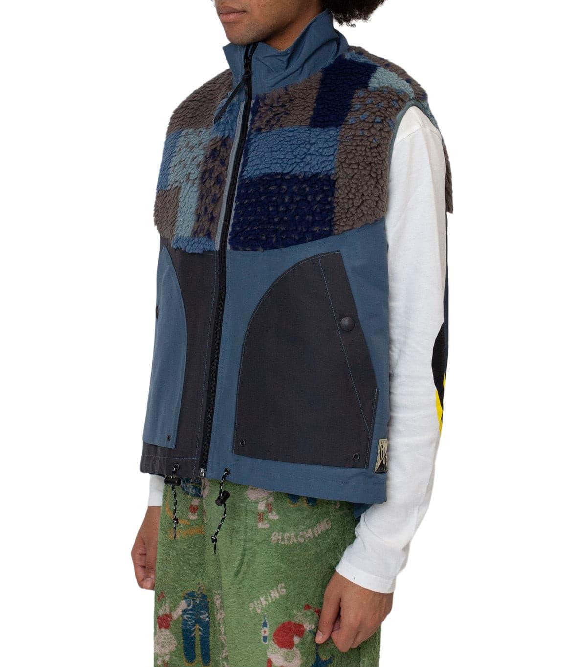 Kapital 60/40 Cloth X Tugihagi Fleece Hutte Vest Navy | SOMEWHERE
