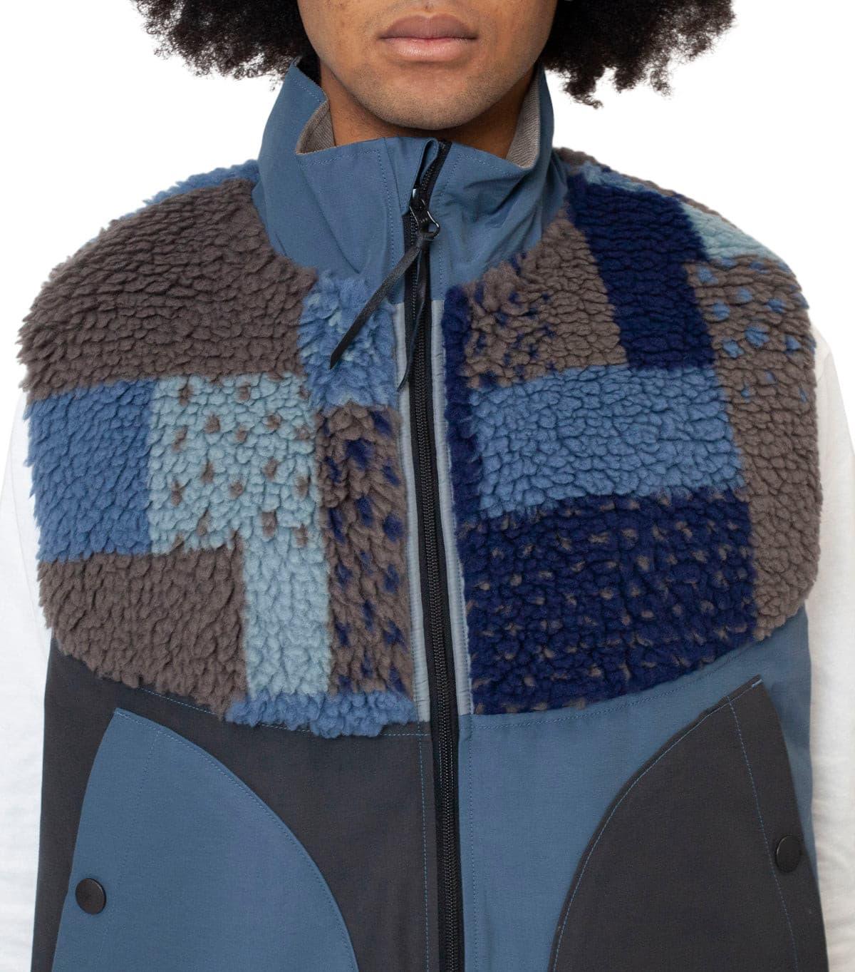 Kapital 60/40 Cloth X Tugihagi Fleece Hutte Vest Navy | SOMEWHERE