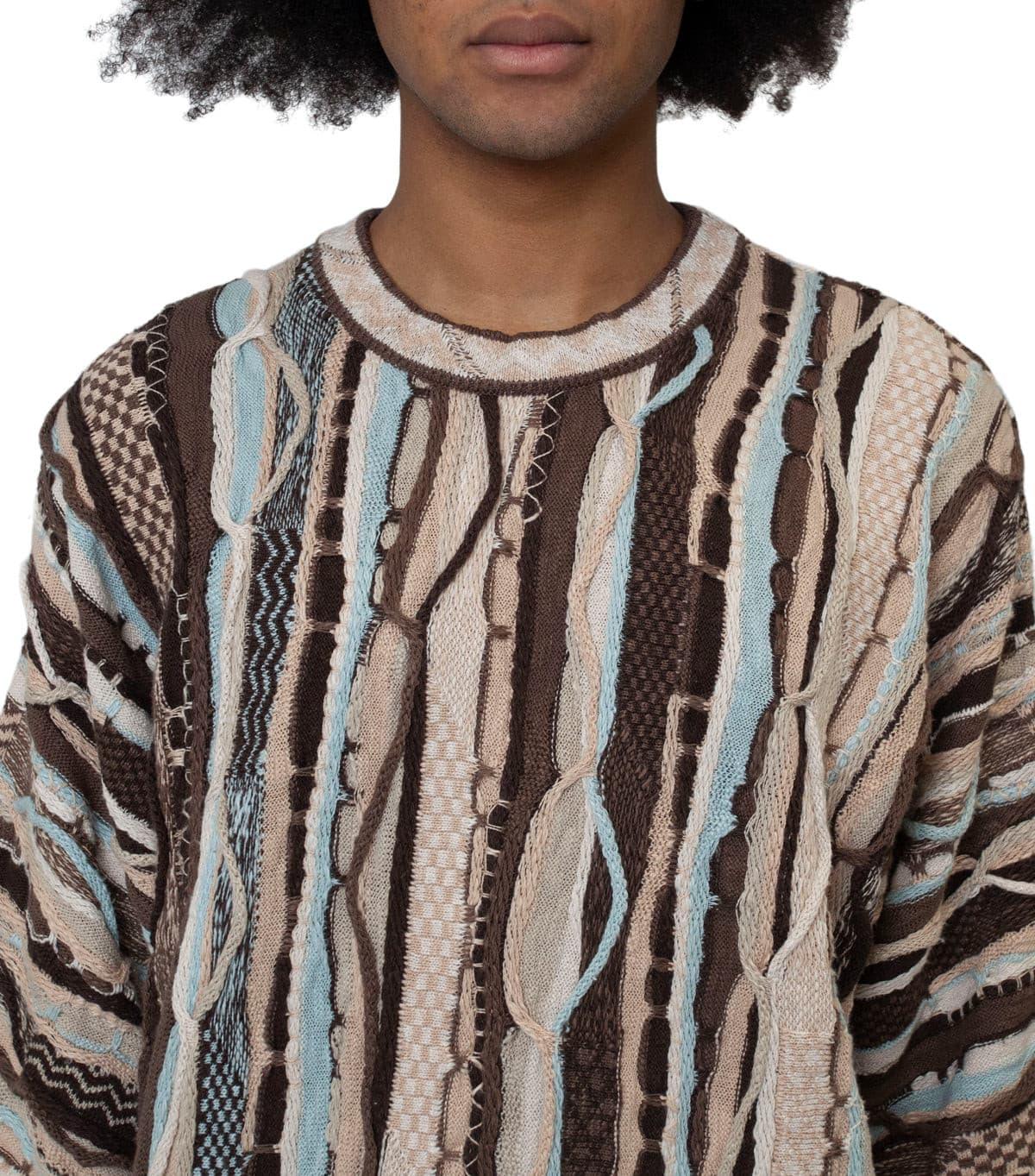 Kapital 7G Knit Gaudy Crew Sweater Brown | SOMEWHERE