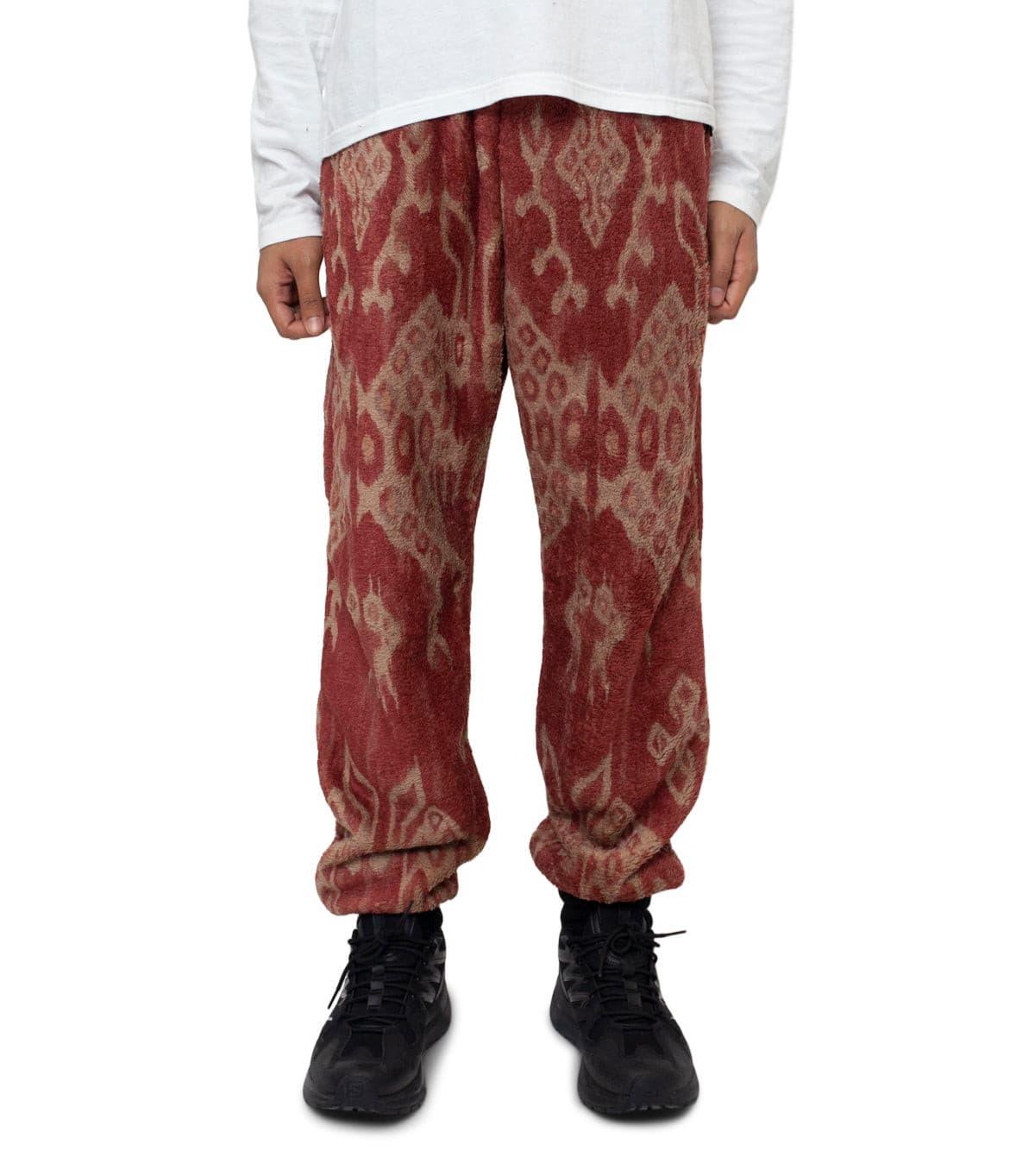 Kapital Java Kasuri Fleece Easy Pants Red | SOMEWHERE