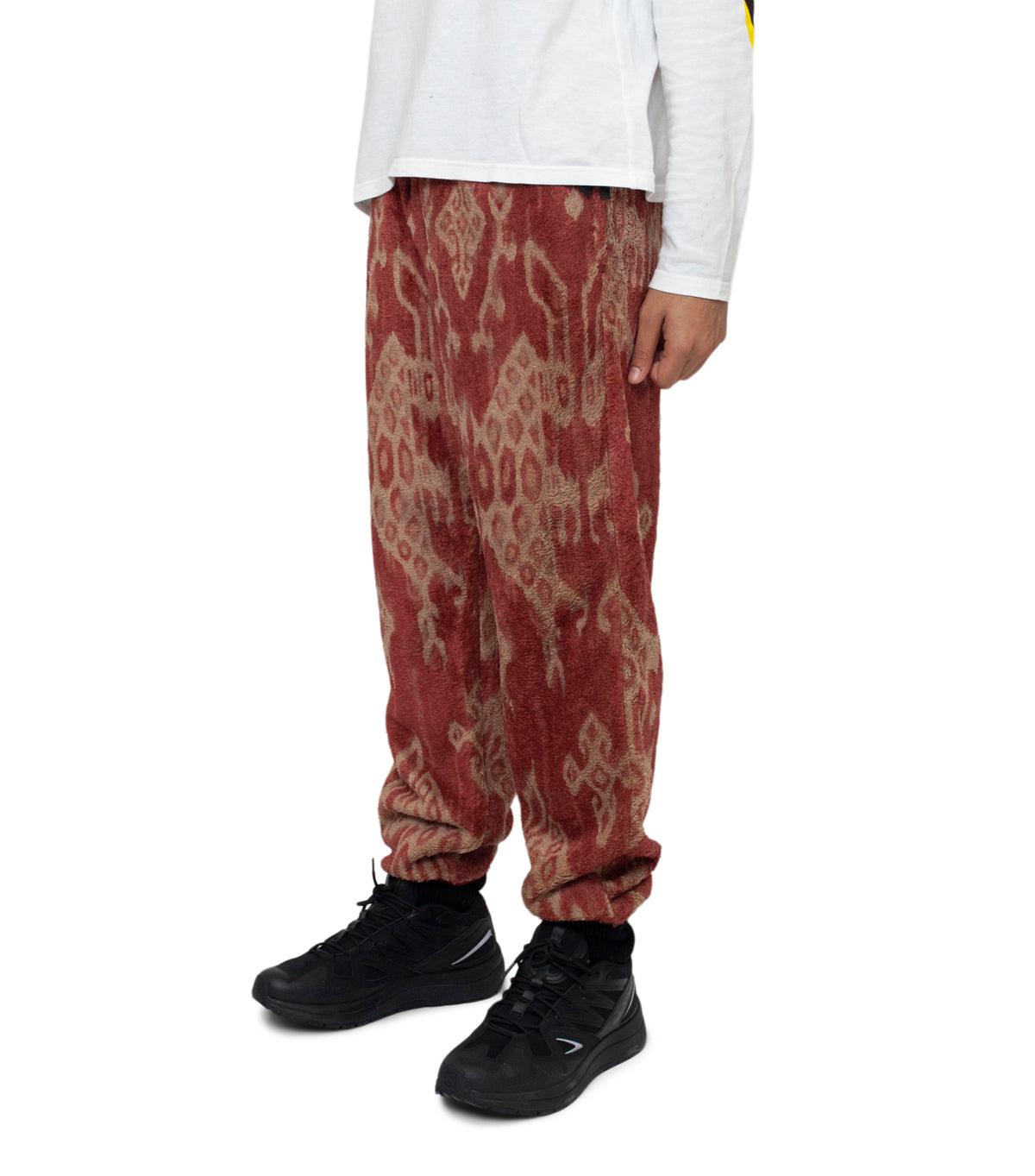 Kapital Java Kasuri Fleece Easy Pants Red | SOMEWHERE