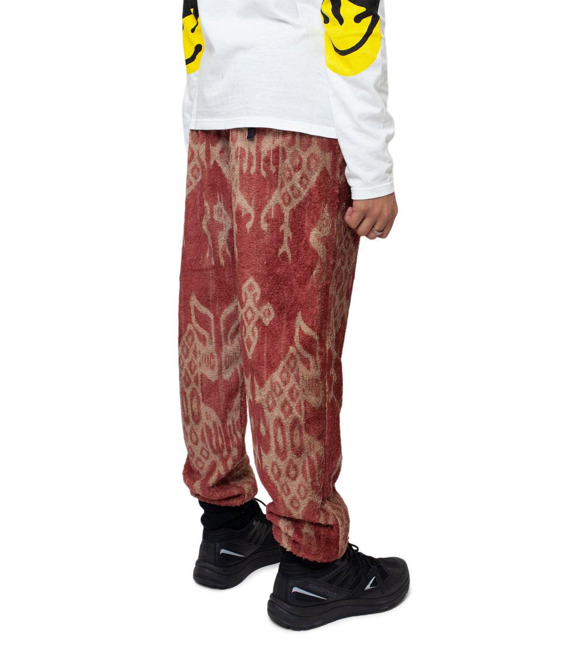 Kapital Java Kasuri Fleece Easy Pants Red | SOMEWHERE