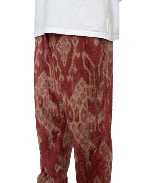 Kapital Java Kasuri Fleece Easy Pants Red | SOMEWHERE