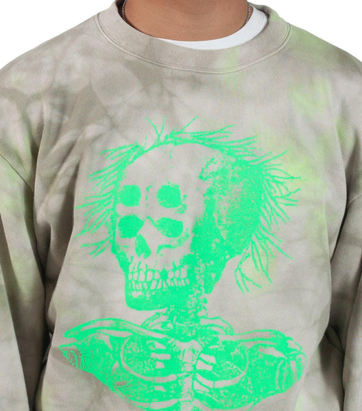 Kapital Kountry Eco Sweater Knit Hardrain Skull Khaki | SOMEWHERE