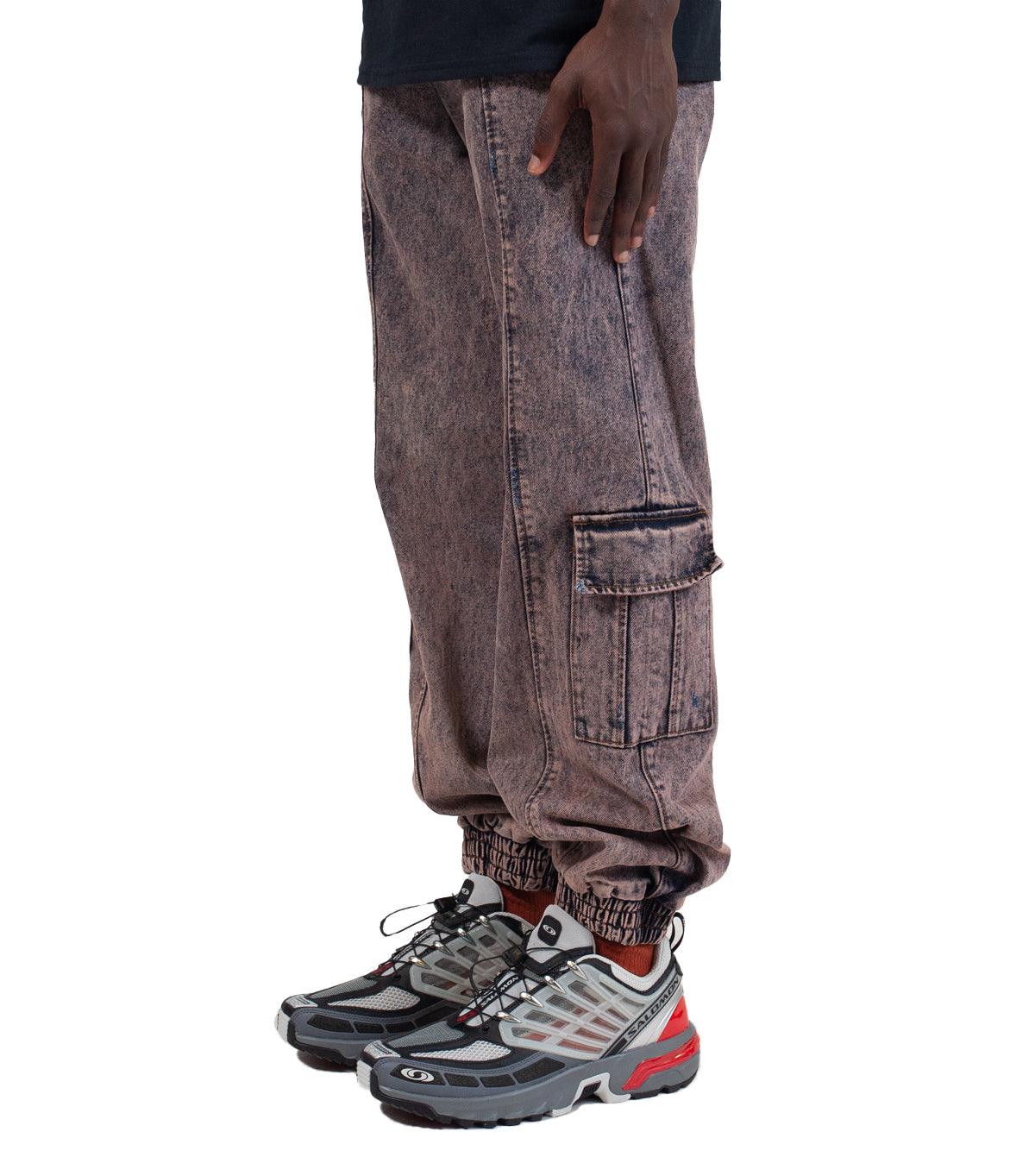 Liberal Youth Ministry Acid Wash Denim Cargo Pants Orange | SOMEWHERE