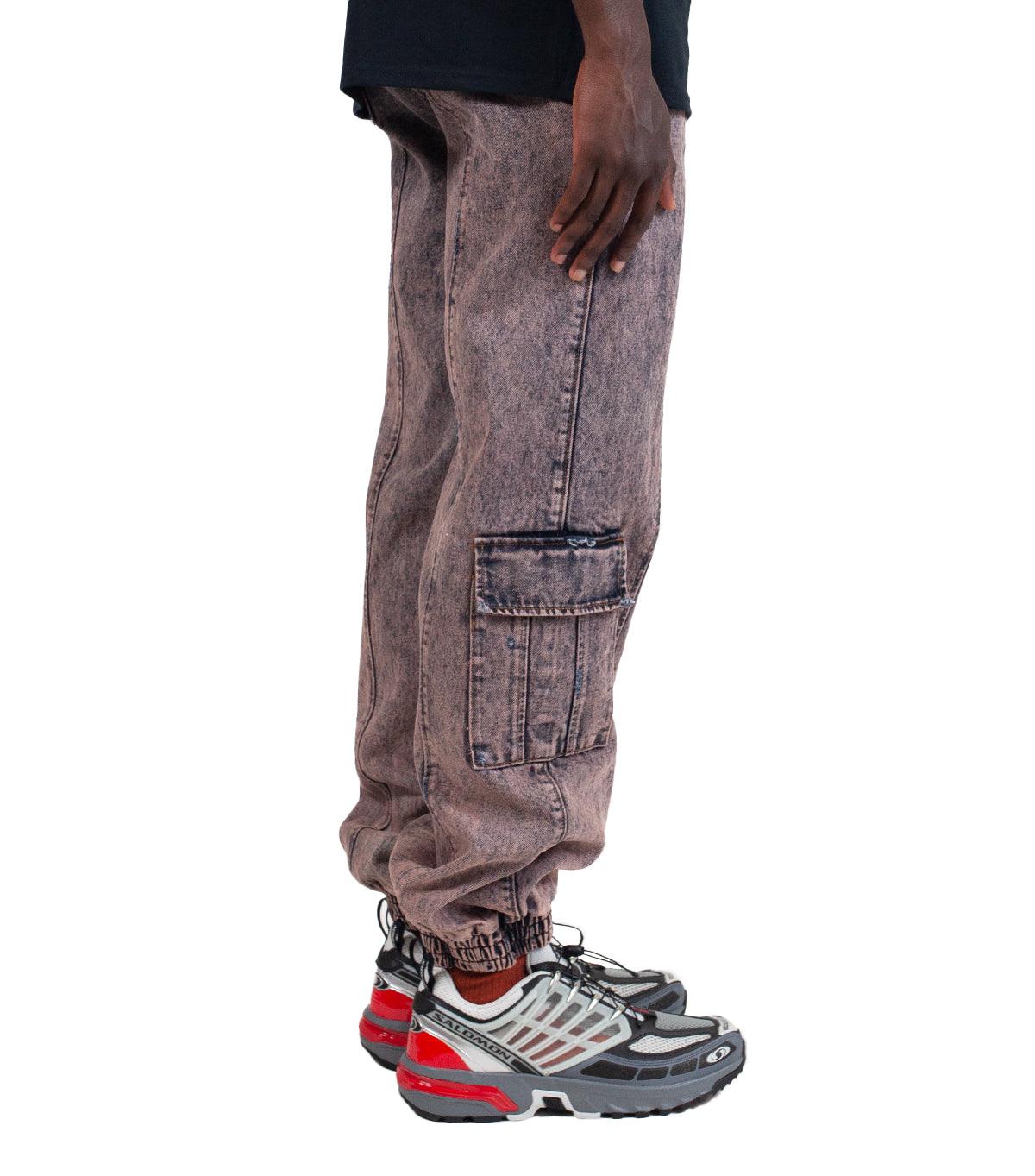 Liberal Youth Ministry Acid Wash Denim Cargo Pants Orange | SOMEWHERE