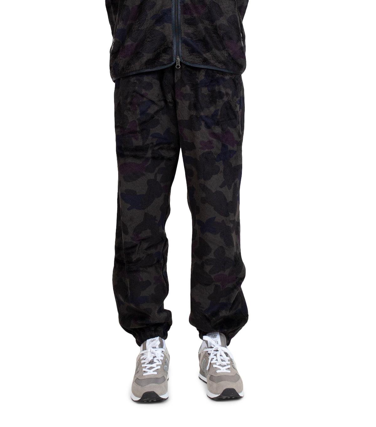 Needles Zipped W.U. Pants Micro Fur Papillon Camo Black | SOMEWHERE