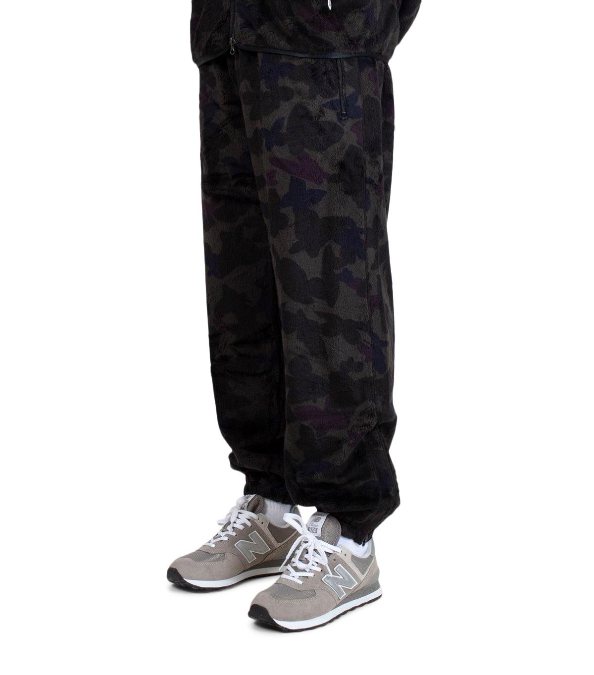 Needles Zipped W.U. Pants Micro Fur Papillon Camo Black | SOMEWHERE