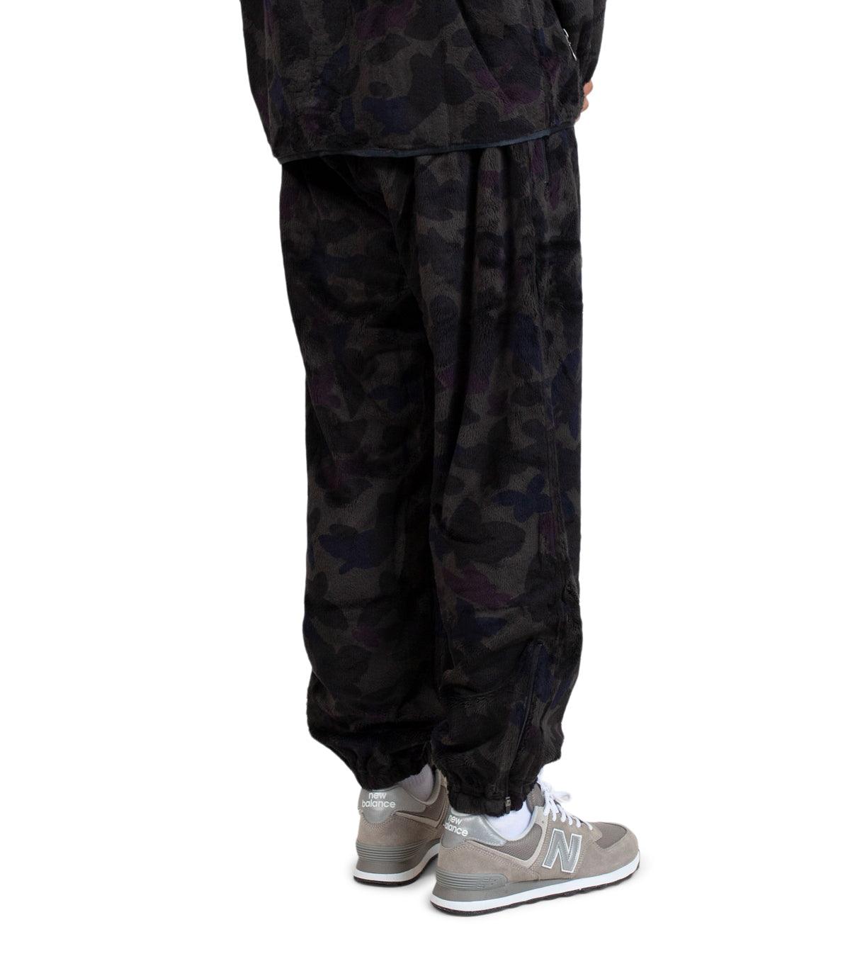 Needles Zipped W.U. Pants Micro Fur Papillon Camo Black | SOMEWHERE