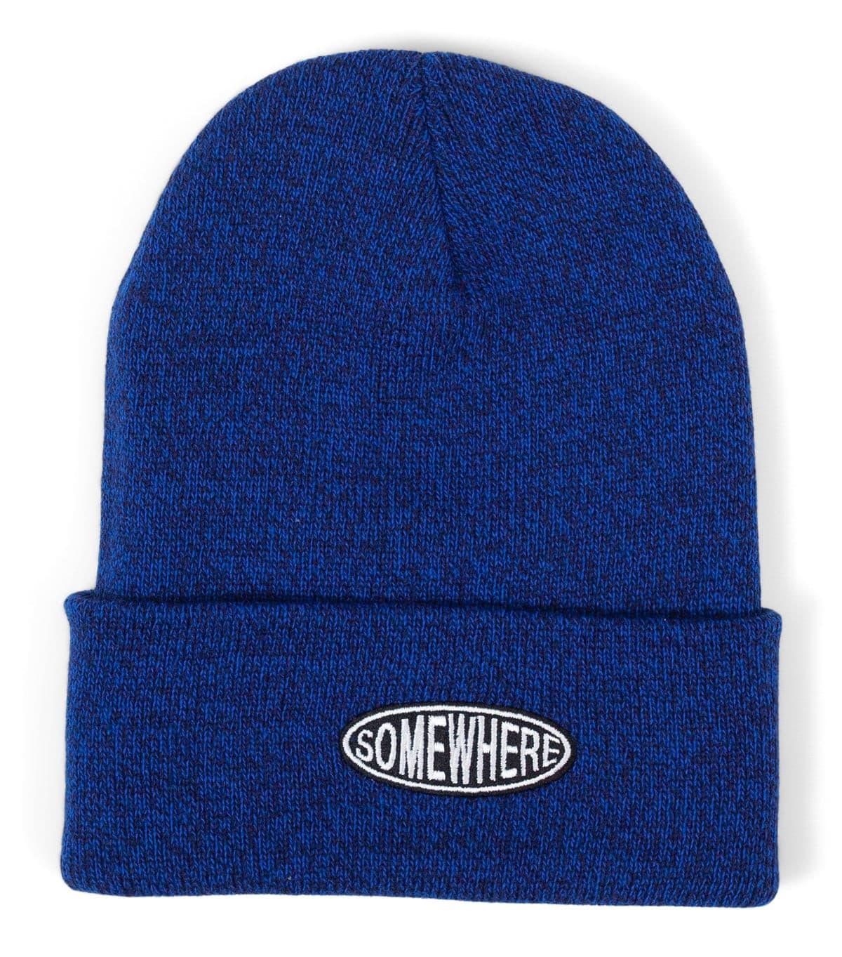 SOMEWHERE Oval Logo Beanie Blue Navy Marled | SOMEWHERE