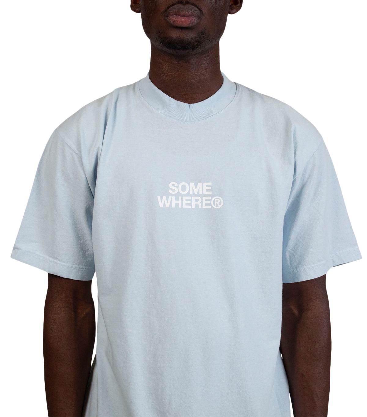 SOMEWHERE Stacked Logo T-Shirt Light Blue | SOMEWHERE
