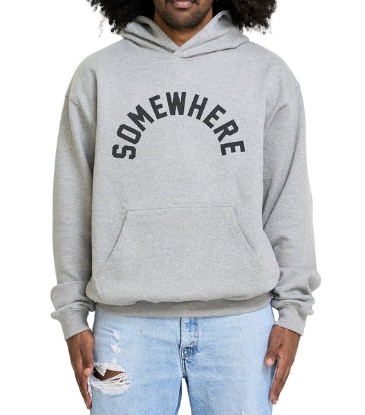 SOMEWHERE Arch Logo Hoodie Heather Grey