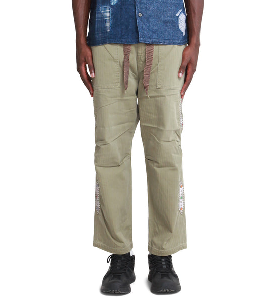 Kapital Sulfur Herringbone Easy Baker Pants(Studs Remake) Khaki