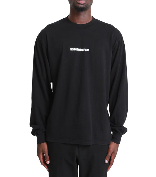 SOMEWHERE Original Logo Long Sleeve T-Shirt Black