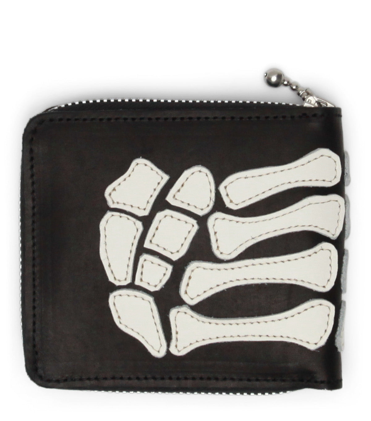 Kapital Thumb-Up Bone Hand Zip Wallet Black