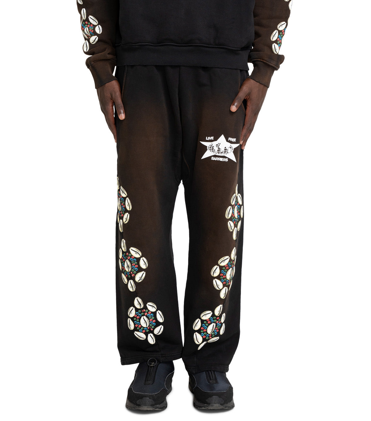 Barriers Barrera Cowrie Shell Sweatpants Black