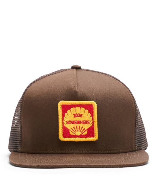 SOMEWHERE Shell Mesh Hat Brown