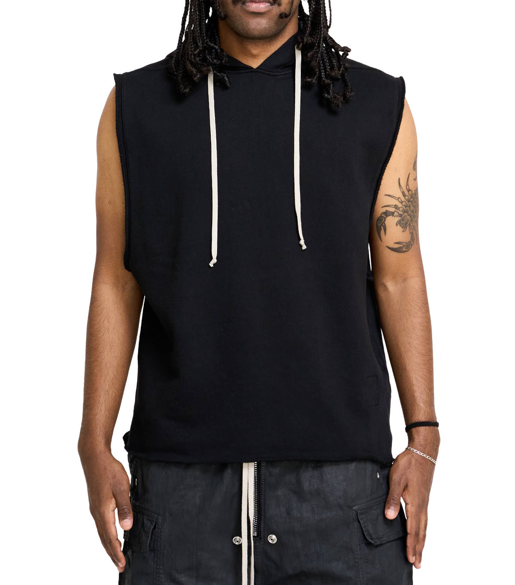 Rick Owens DRKSHDW Top In Felpa Hooded Tunic Black