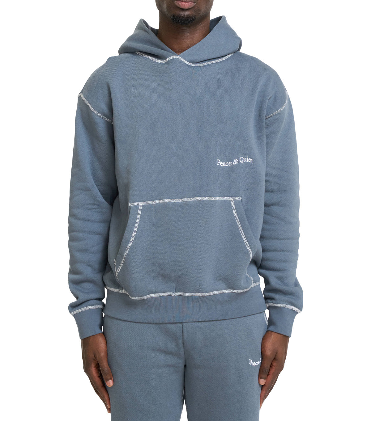 Museum of Peace & Quiet Wordmark Reverse Stitched Hoodie Slate