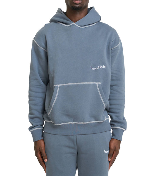 Museum of Peace & Quiet Wordmark Reverse Stitched Hoodie Slate