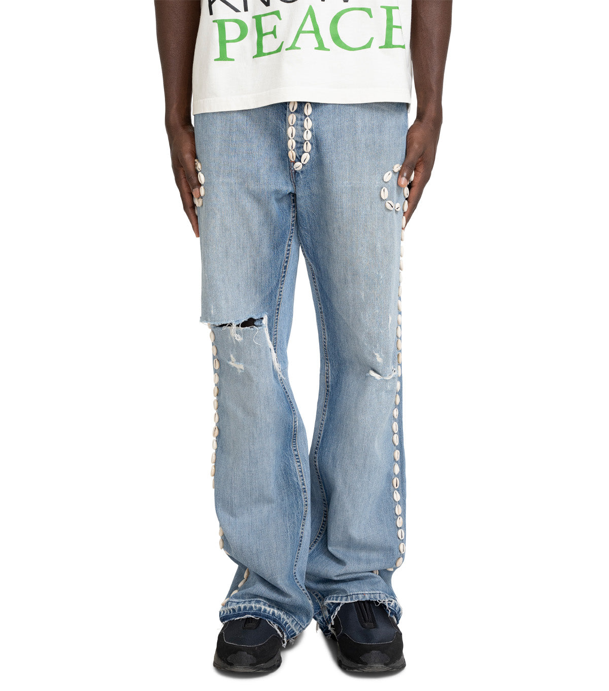Barriers Barrera Cowrie Shell Denim Pants Blue